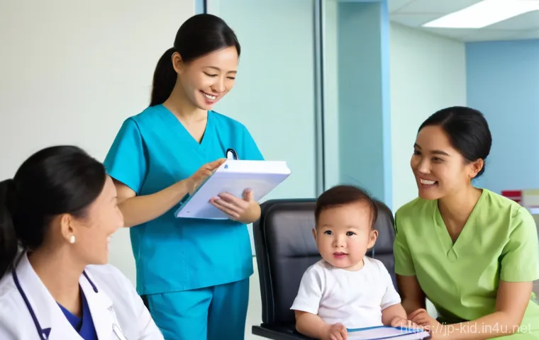 영유아 발달 검사 - **Prompt 1: A tender moment at a baby's health check-up, symbolizing growth and reassurance.**
A... 영유아 발달 검사 - **Prompt 1: A tender moment at a baby's health check-up, symbolizing growth and reassurance.**
A...